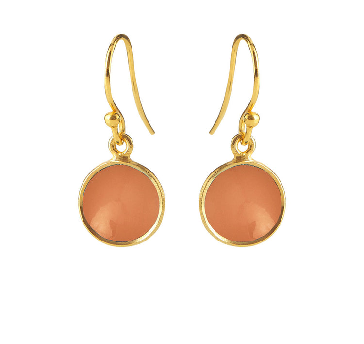 Susanne Friis Bjørner - Ørehænger forgyldt 10mm peach månesten