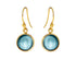 Susanne Friis Bjørner - Ørehænger forgyldt 10mm London Blue