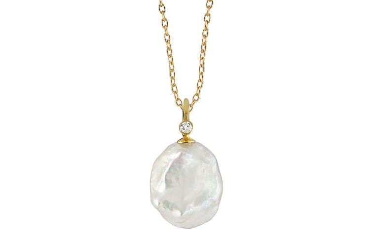 Rabinovich - 14kt. Vedh. sølvk. perle 0,02ct brillant crystal