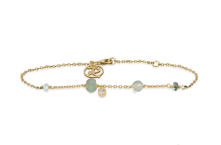 Rabinovich - Armbånd forgyldt grøn aventurin, turmalin og grøn kvarts