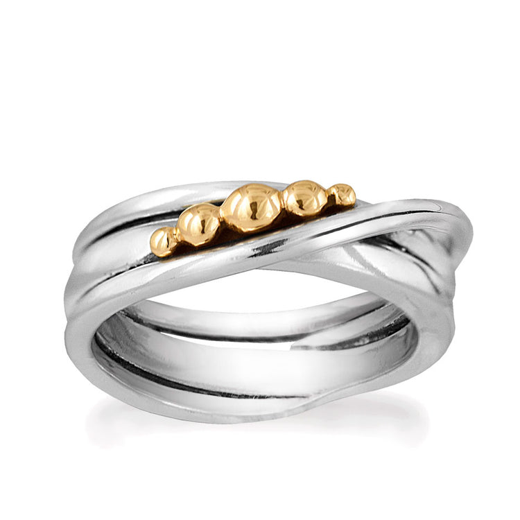 Rabinovich - Golden Bubbles Ring Sølv