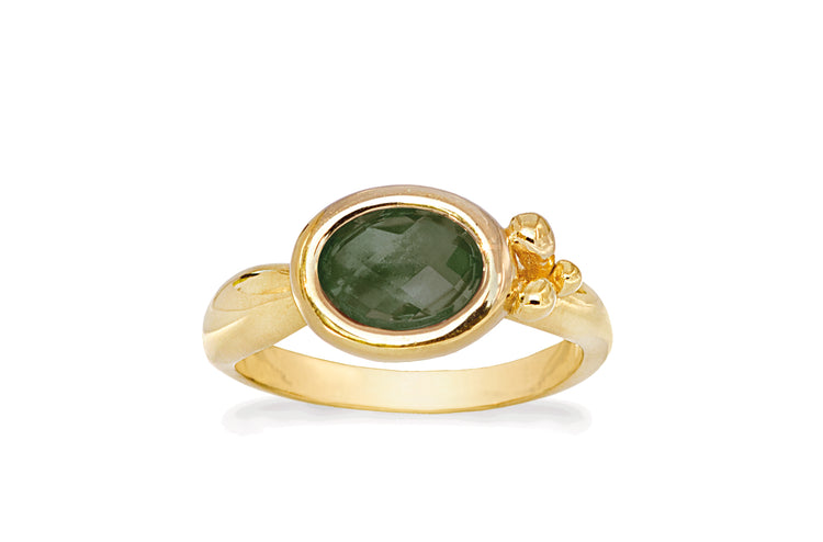 Rabinovich - Hope ring forgyldt grøn kvarts st. 54