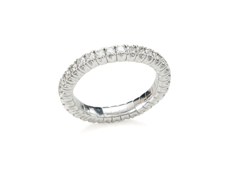 Silhouette - 18 K Tennis Flex Ring Hvidguld