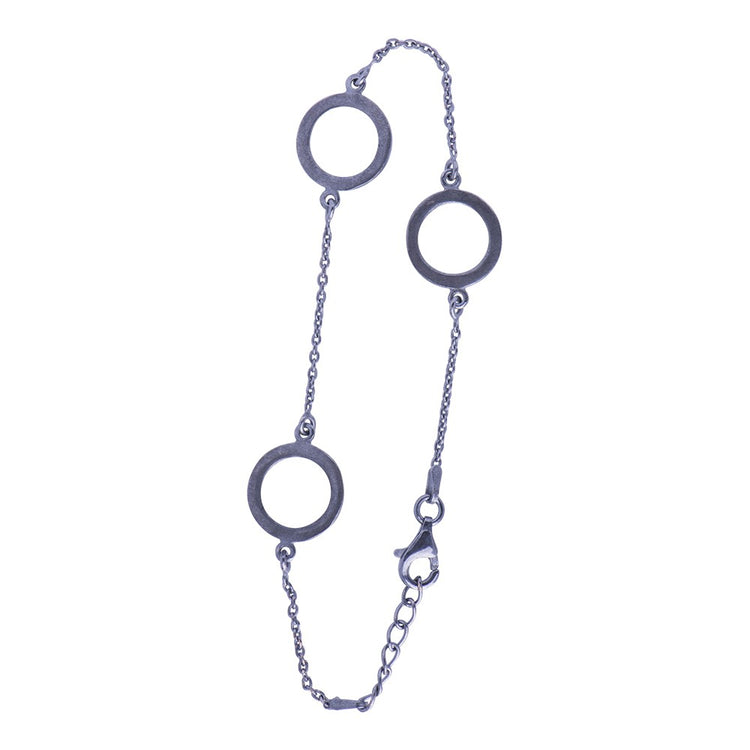 Oxyderet Cirkel Armbånd 12MM