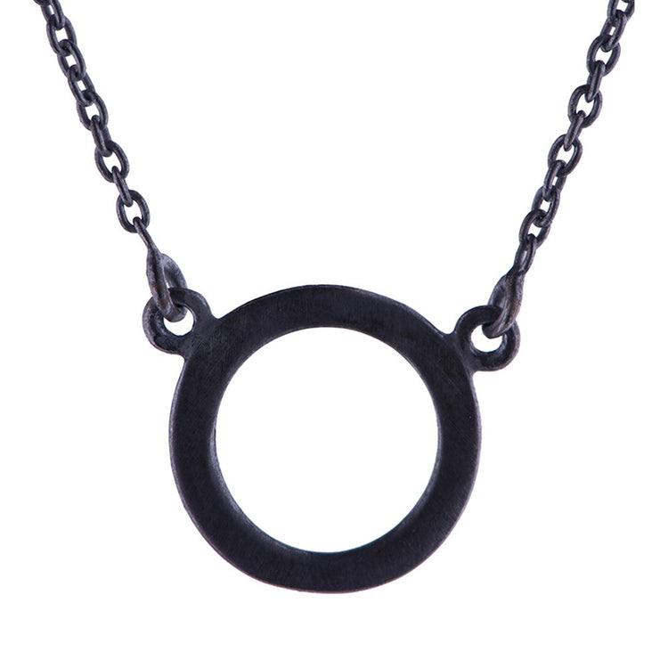 Oxyderet Cirkel Halskæde 12MM