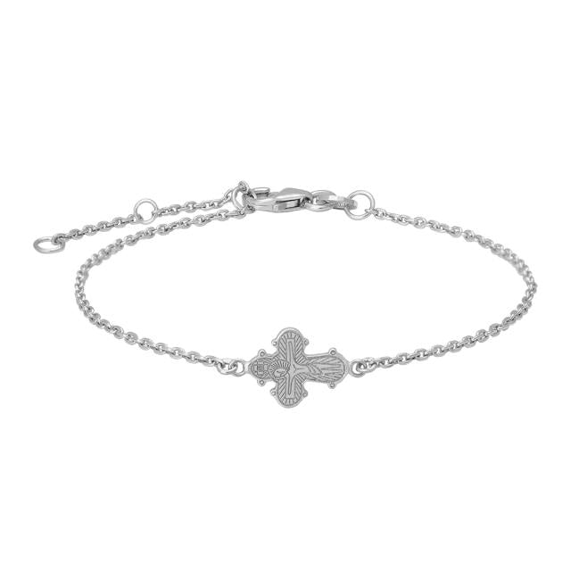 Siersbøl - Dagmarkors 10mm armbånd 16+1,5+1,5 Rho. sølv