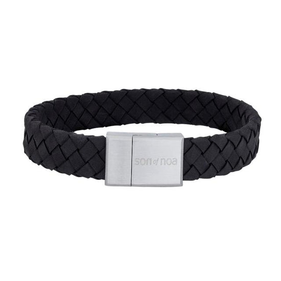 SON bracelet black calf leather 19cm 12mm