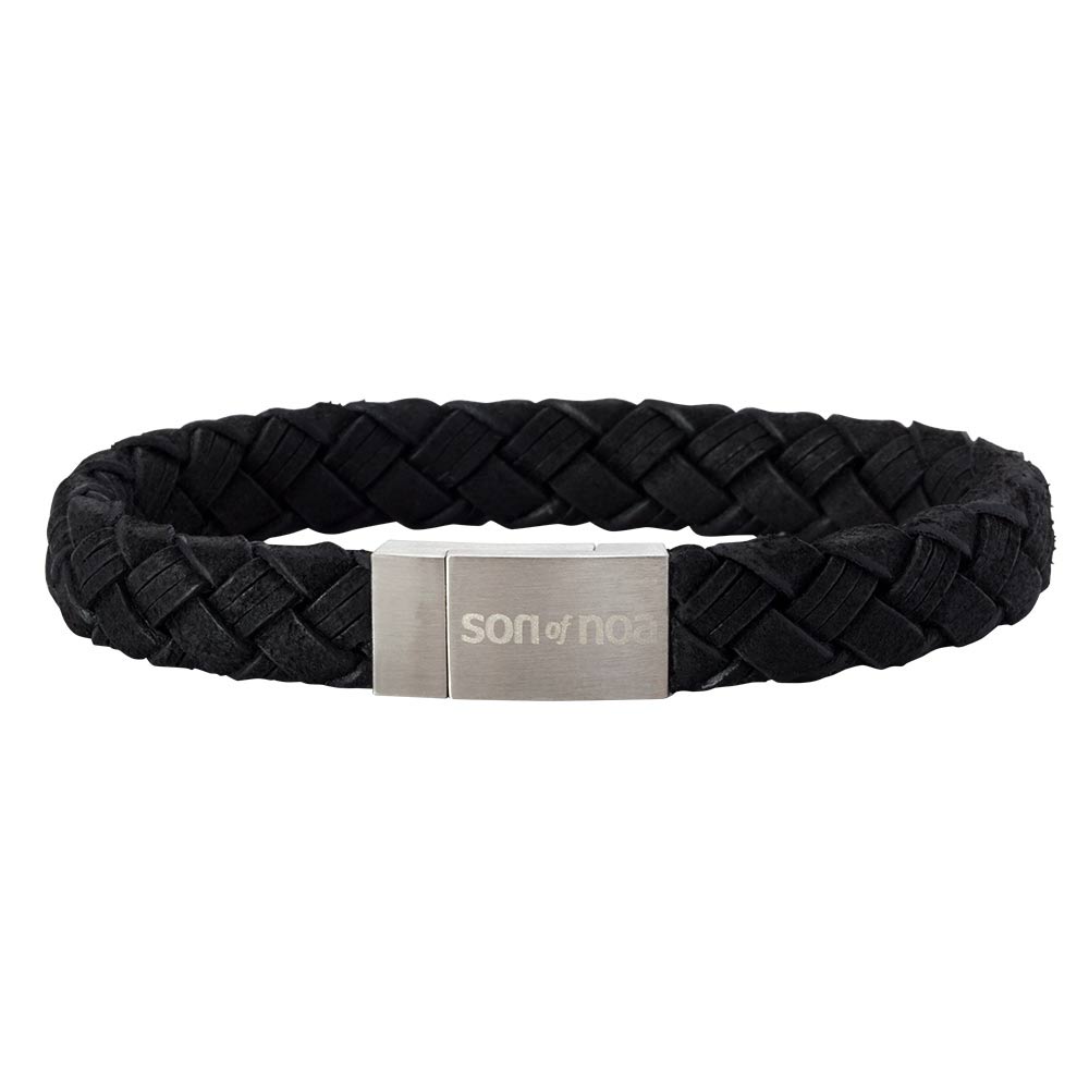 Armbånd Sort Kalvelæder 19 cm - SON of Noa