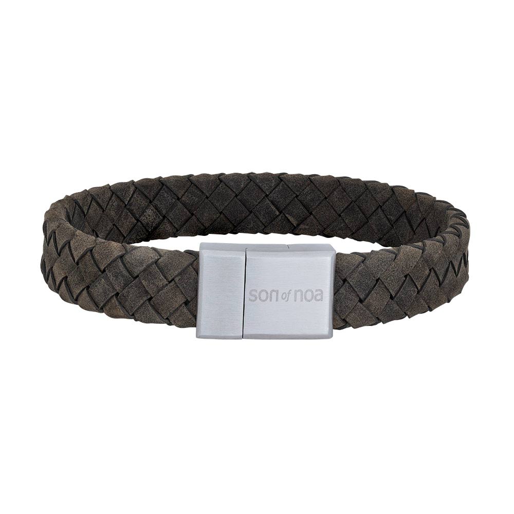 Armbånd Grå Kalvelæder 19 cm 12mm - SON of Noa