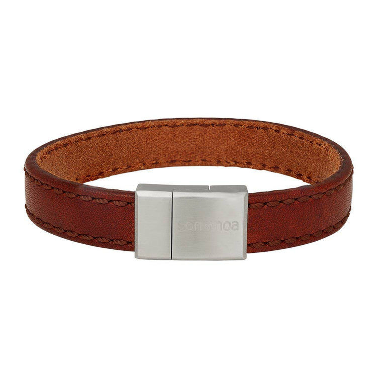 Armbånd Brun Kalvelæder 19 cm 12mm - SON of Noa