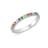 Nuran - 14K Pera Alliance Ring Multifarvede sten Hvidguld str. 55