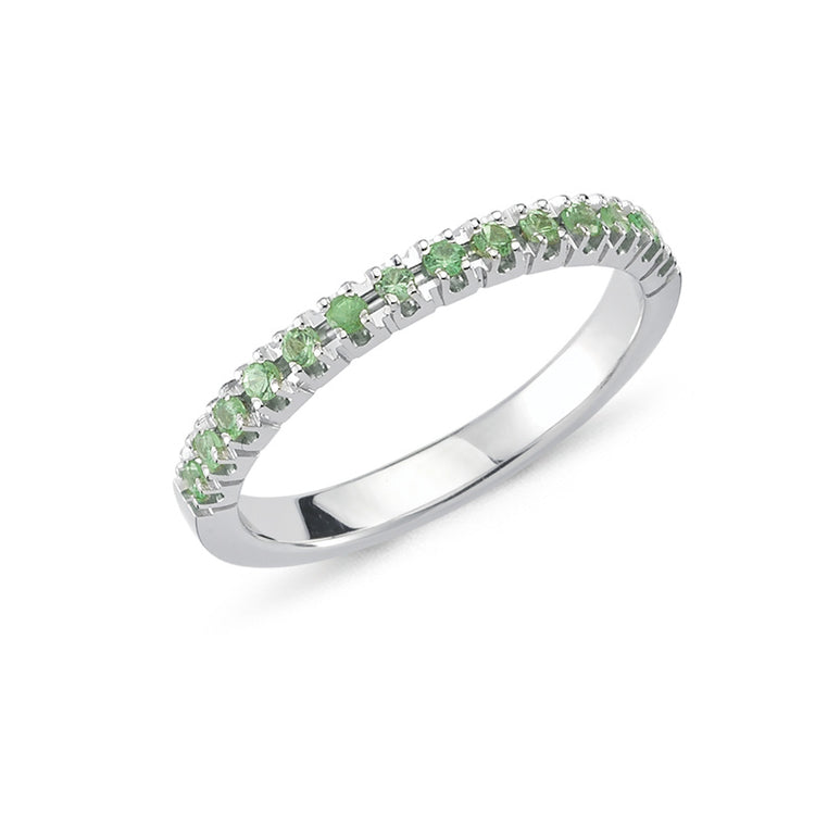 Nuran - 14K Pera Alliance Ring m. Zavorit Hvidguld Str. 55