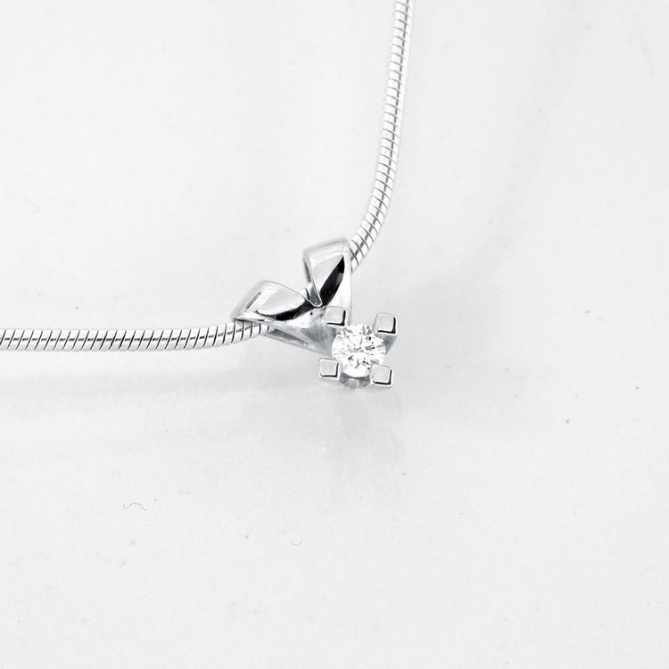 Jewelz vedhæng i 14 karat hvidguld med 0,05ct.