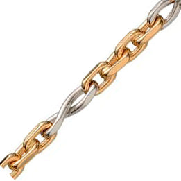 14K Anker Sløjfe 18,5cm 1,1mm Hvidguld/Rødguld Armbånd