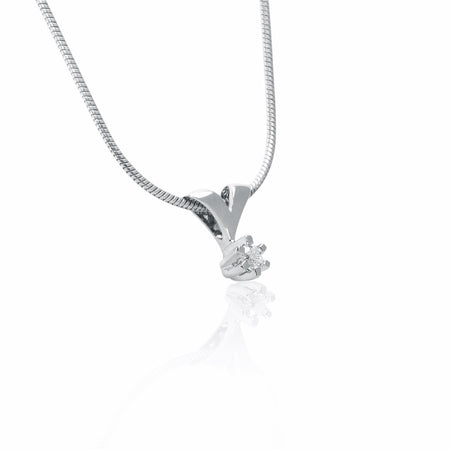 14K Brillanz Vedhæng HVG 0,10 W-Tca/SI