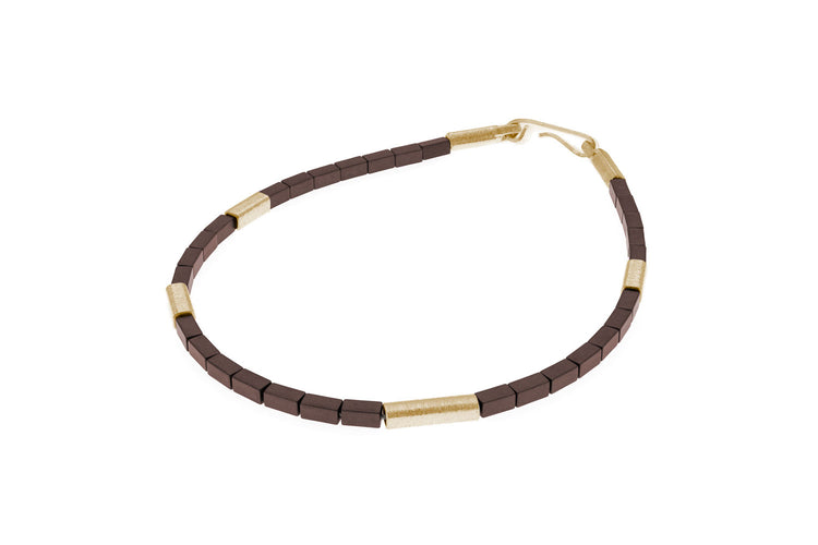 Deco Echo - Armbånd m.firkantet Brun hermatit