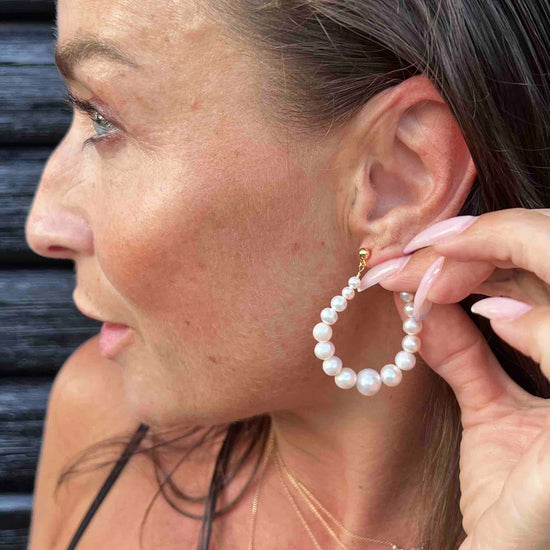 Pearl String Øreringesæt med perler Szhirley