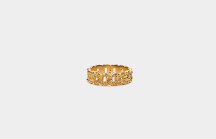 IX - Crunchy Curb Ring st. 60 Forgyldt