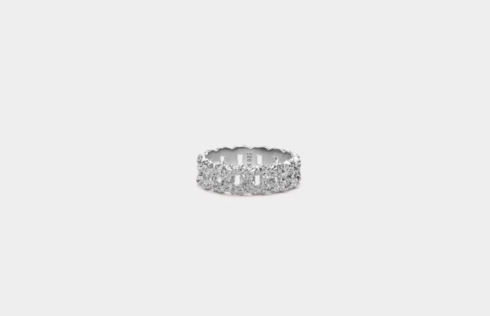 IX - Crunchy Curb Ring st. 60 Rh. Sølv
