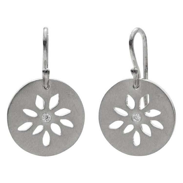 Lene Visholm - Øreringe Hvid-rhodineret sølv