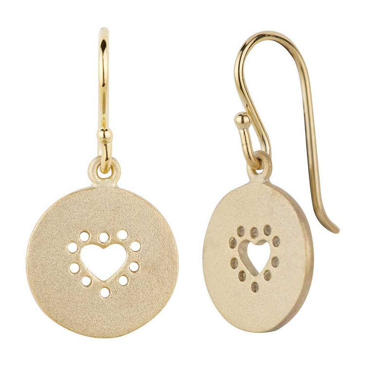 Lene Visholm - Hjerte Ørehænger forgyldt