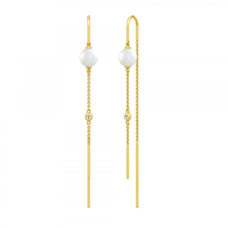 Julie Sandlau - Ariel Ørehængere Hvide FWP CZ Forgyldt