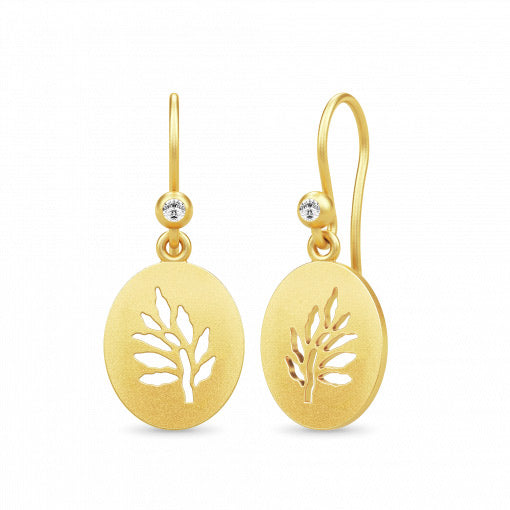 Julie Sandlau - Tree of Life Signet Øreringe Forgyldt