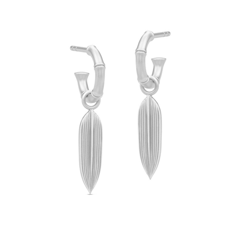 Julie Sandlau - Bamboo Leaf mini øreringe sølv