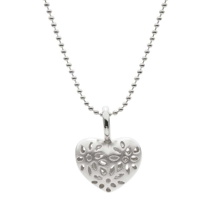 Lene Visholm - Hjerte vedhæng Hvid-rhodineret