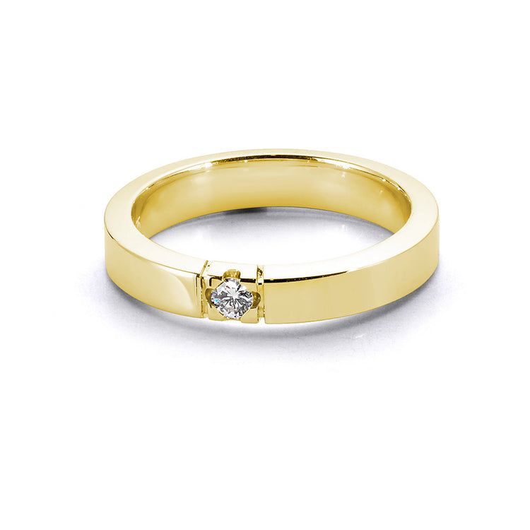 Nuran - 8kt. Alliance Ring Rødguld 1x0,04ct. W-si kantet st 54