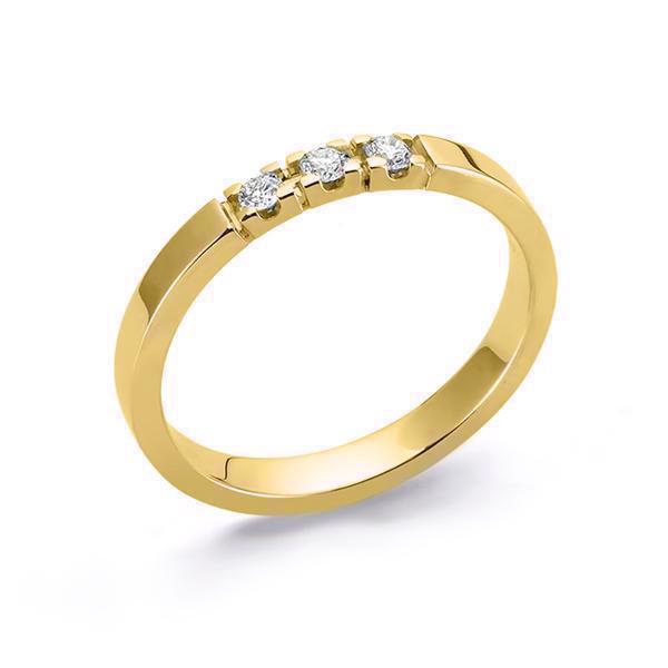 Nuran - 8Kt. Alliance Ring Rødguld 3x0,07ct. W-SI Kantet st. 55