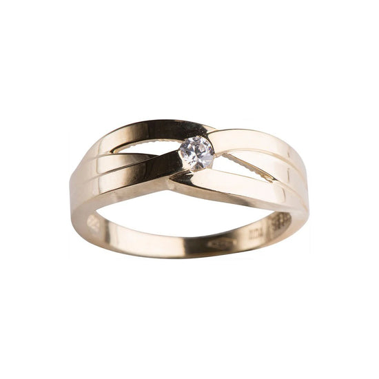 8kt. guldring m. Zirkonia Siersbøl