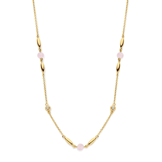 Cornelia halskæde forgyldt Cz pink milky Spirit Icons