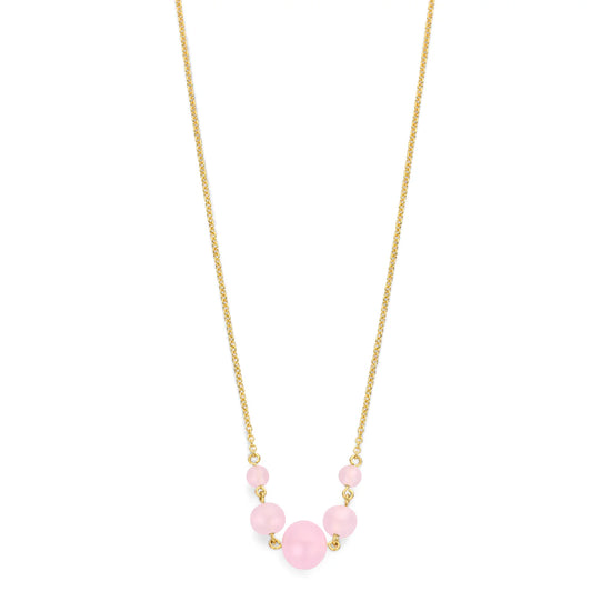 Confetti halskæde forgyldt pink 45 cm - Spirit Icons
