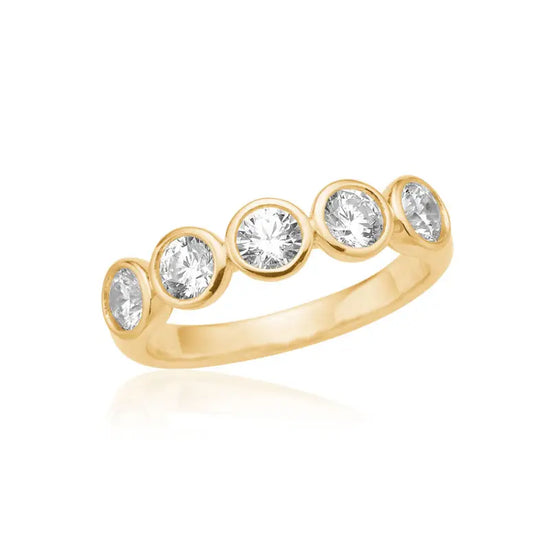 Ring forgyldt med hvide zirkonia Blicher Fuglsang