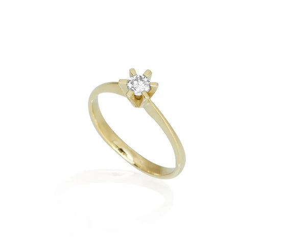 14k Brillanz ring 0,25ct W-Tca/SI rødguld