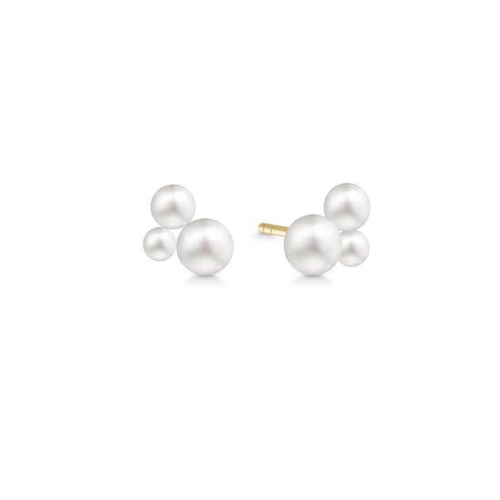 14kt. Esther Earstud - White Freshwater Pearls - Pair Julie Sandlau