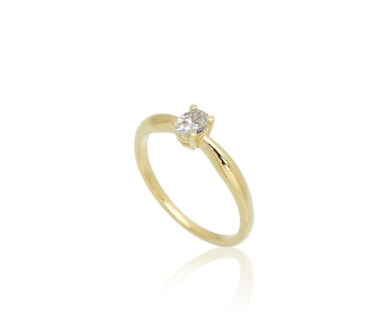 14kt. LG 0,25ct DEF/VS OvalCut ring Rødguld