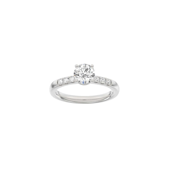 14kt. LUXURY Lab. G. dia. 1,0ct TW/VS2 Classic rund hvidguldsring Siersbøl