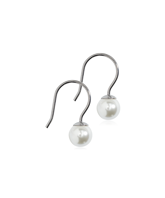 Mini Øreh. Pearl White 6mm Blomdahl