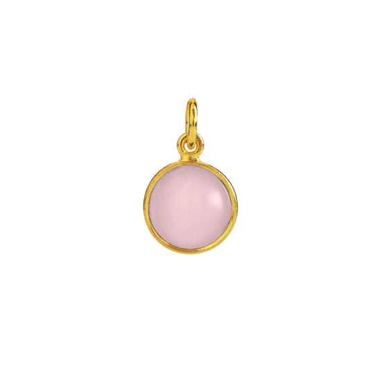 Vedhæng fg. Cap. 10mm. Lyserød krystal - SFB