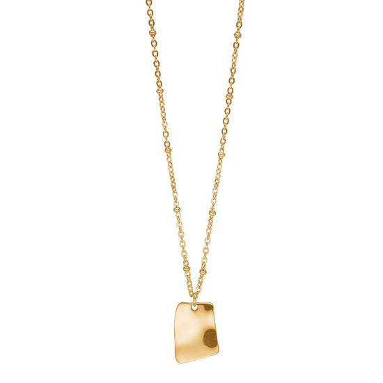 Halskæde stål firkantet IP gold ONDA Nordahl Jewellery