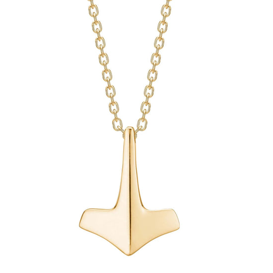 SON kæde stål IP gold med Thors hammer 50+5cm