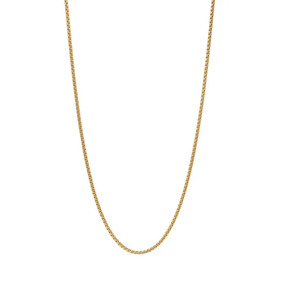 SON kæde stål IP gold, rund venezia 45+5cm