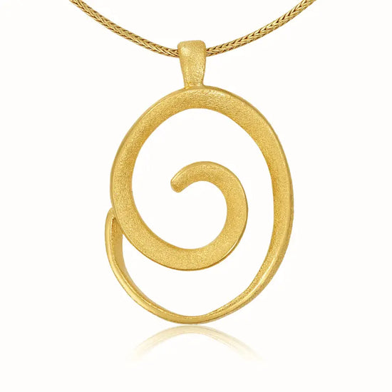 Spiralformet Vedhæng i forgyldt sølv uden kæde Blicher Fuglsang