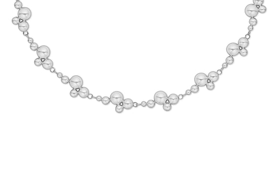 Collier sølv kugler 70cm Randers Sølv