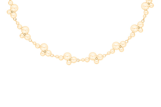 Collier forgyldt sølv kugler 70cm Randers Sølv