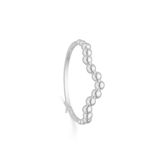 Leddelt armring skrå med kugler 60mm