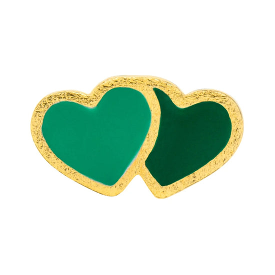 2Hearts earring 1 stk. forgyldt green LULU