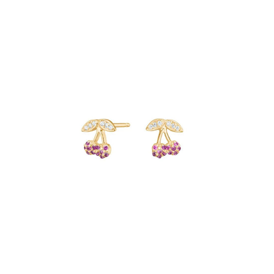 Fg. sølvørestikker kirsebær m. cz Noa Kids Jewellery